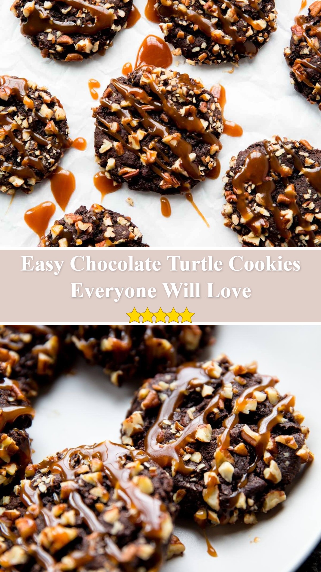 Chocolate Turtle Cookies