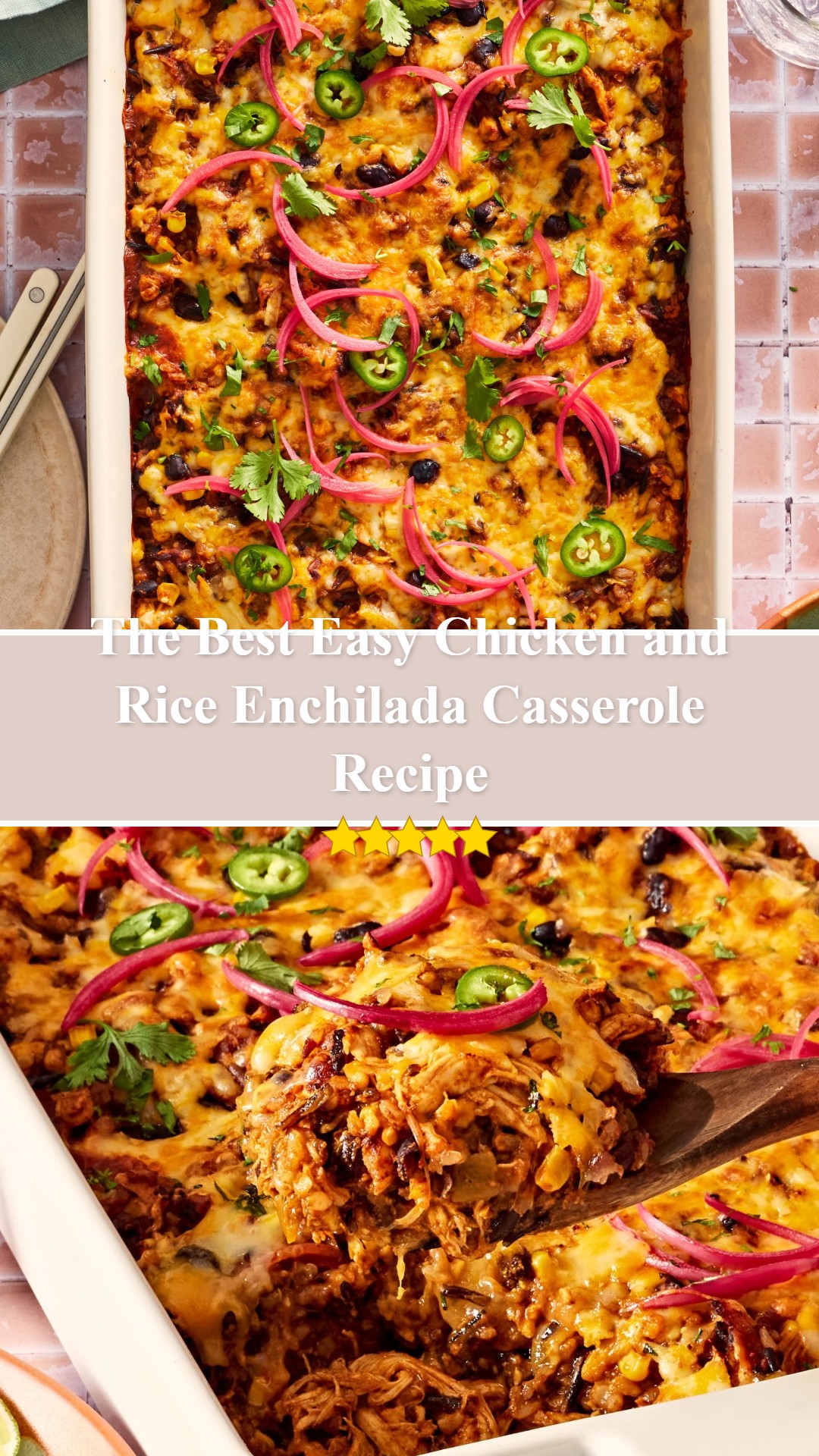 Easy Chicken and Rice Enchilada Casserole