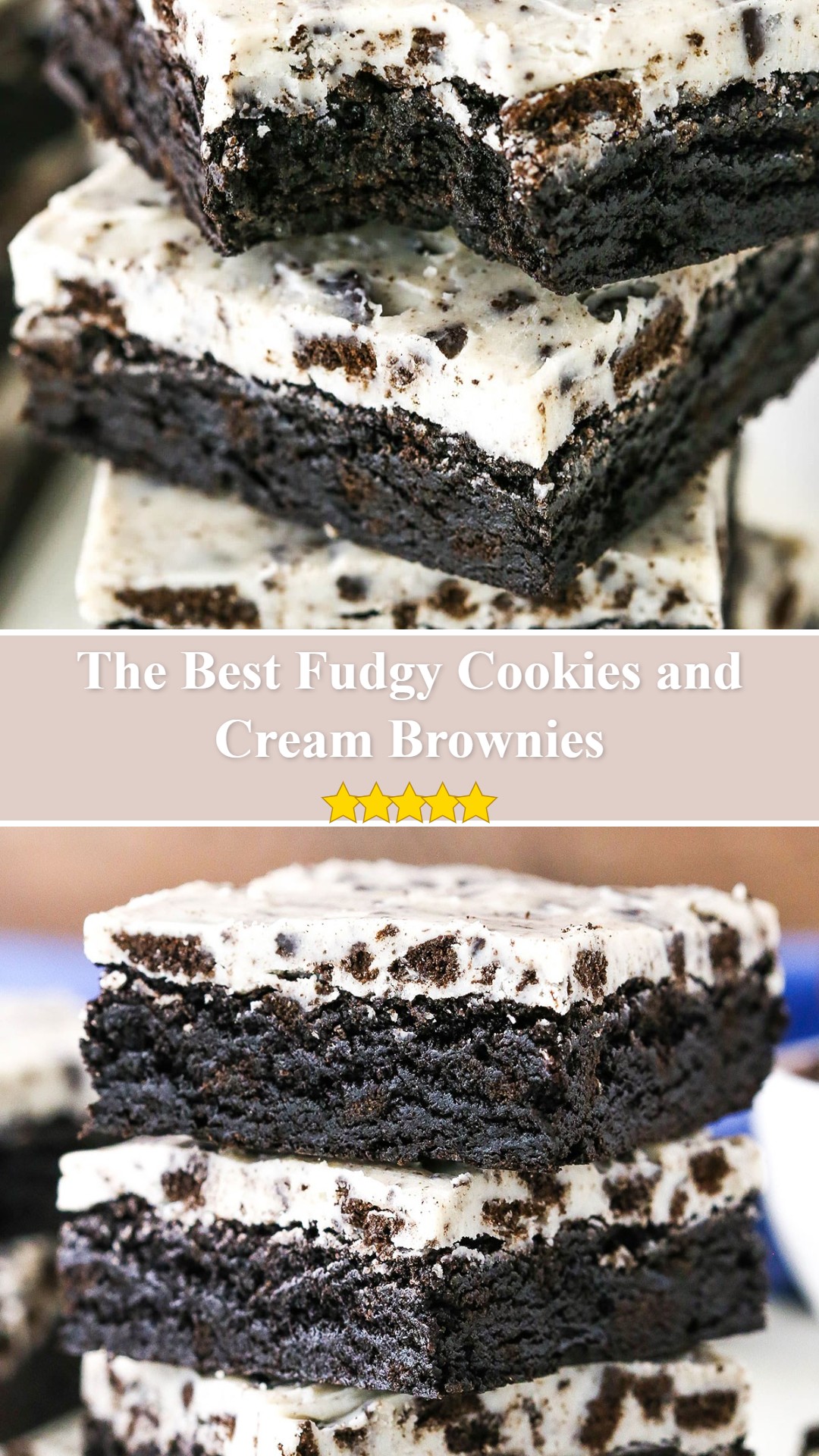 Fudgy Cookies and Cream Brownies