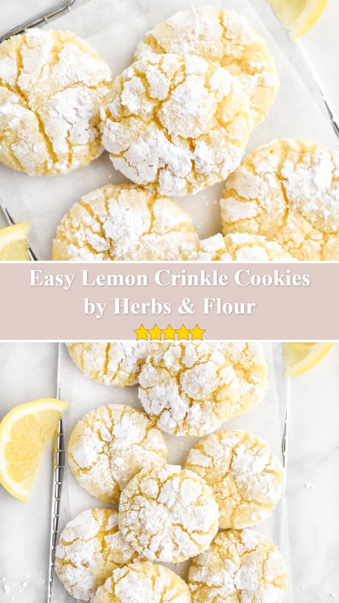 Lemon Crinkle Cookies - Herbs & Flour