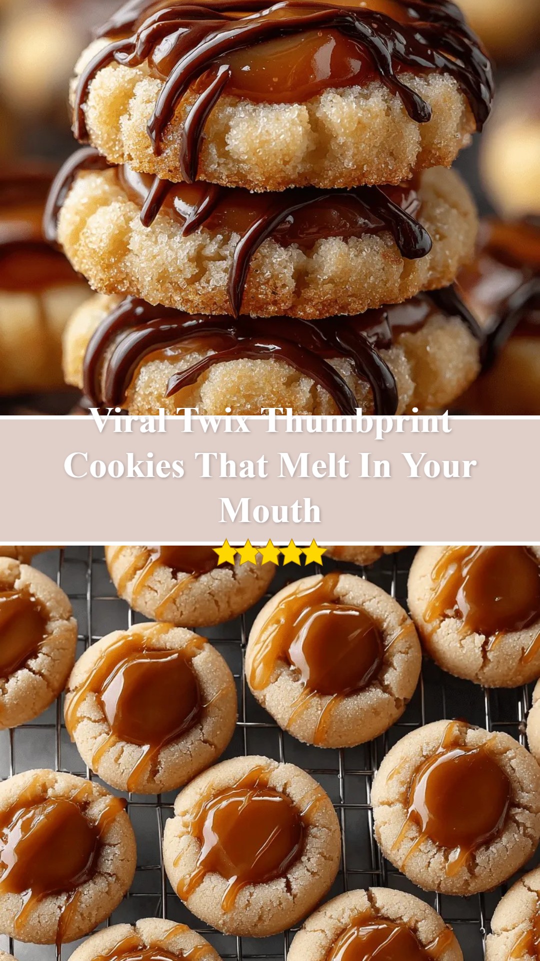 Twix Thumbprint Cookies